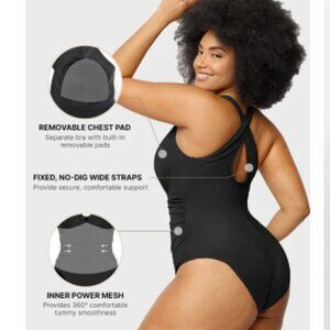 SHAPELLX Smart Sculpt Plunge Cutout Swimsuit 3X